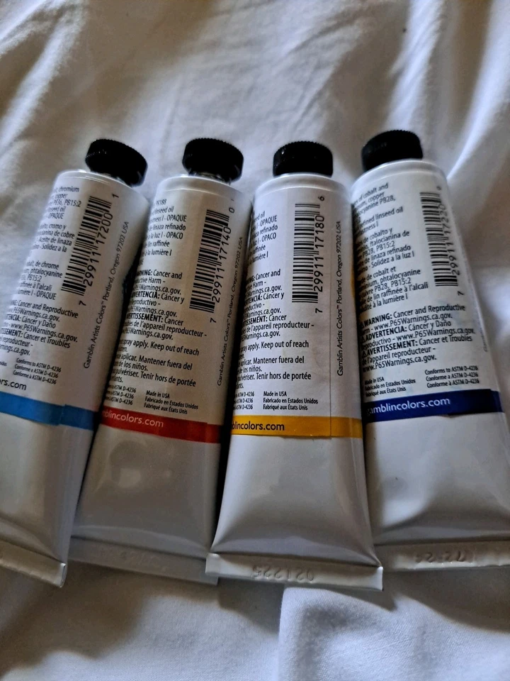 Gamblin 1980 Oil Colors Lot Of 4 Various Paint Tubes 37ml Artist Painter Supply - Image 3 of 4