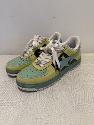 A Bathing Ape BAPE STA Light Green Brown Beige Sneakers Size 9