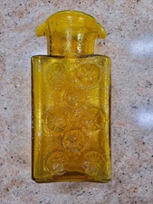  Amber Pinwheel Double Spout Glass Decanter Made By Joel Myers Blenko 