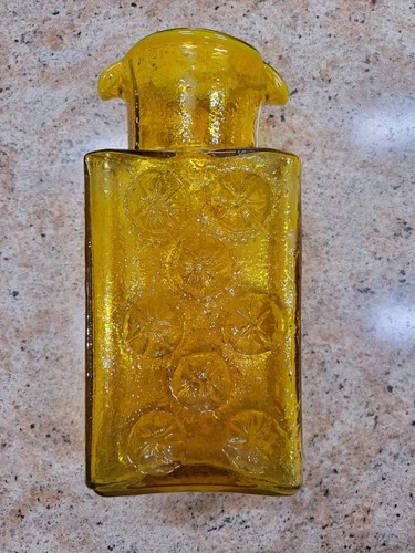 Amber Pinwheel Double Spout Glass Decanter Made By Joel Myers Blenko