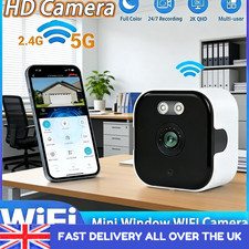 Window Security Camera WiFi 2.4/5GHz 3MP Full Color Night Vision Indoor Mount UK