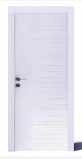 7 Porte a Battente Millerighe Iperceramica 90xH210x10 cm Laccata Bianca