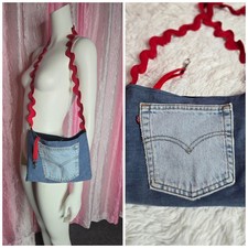 Upcycled Levi's 501 Denim Jeans Bag Handmade Boho Hippie Purse 10x8