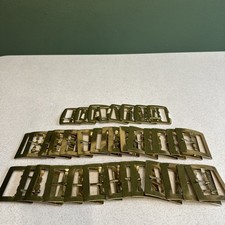 Vintage Brass Tone Rectangular Belt Buckles Lot of 36 Sewing Craft Hardware
