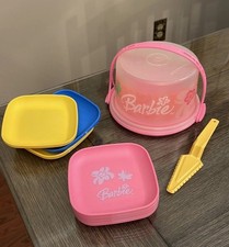 Vintage Tupperware Toys BARBIE Mini Serve It Children's Play Cake Carrier
