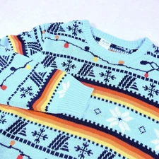 Aldi Gear 2023 Ugly Christmas Sweater Large Snowflake Design Pullover Multicolor