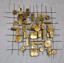MCM Vintage Brutalist Metal Wall art Sculpture by Willem Degroot 3-D Modern Vtg 