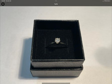 Elegant 18k White Gold Round Solitaire Diamond 0.25ct Engagement Ring 2.3g sz5.5