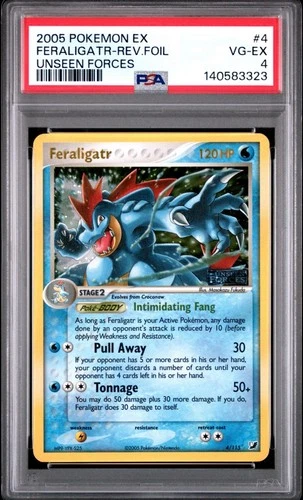 2005 Pokemon EX Unseen Forces 4/115 Feraligatr Reverse Holo PSA 4 Card Rare Foil