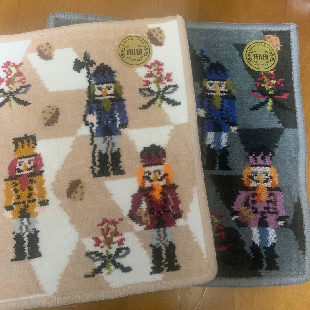 Feiler Handkerchief Set Nutcracker Beige Grey 25x… - image 1