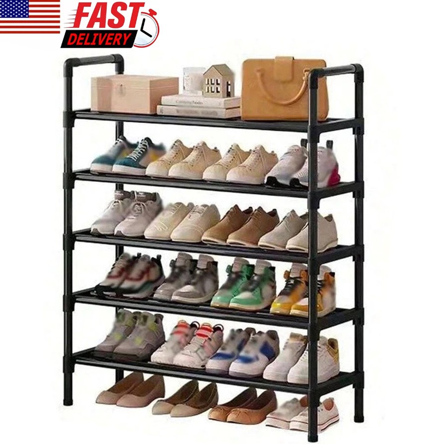 5 Tier Shoe Rack Sturdy Space Saving Shoe Storage Organizer for Home Office