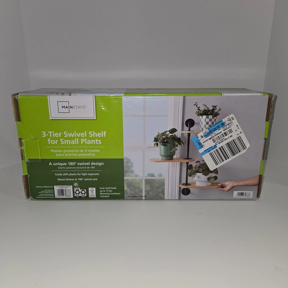 Mainstays 3-Tier Swivel Shelf for Small Plants, Indoor Plant Stand - Image 2 of 4