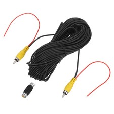 65.6ft Male to Male RCA Extension Cable Black with Coupler