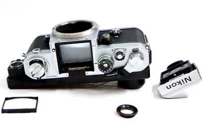 Nikon F2 film camera Oxberry Pro-Copy P2 back modified DE-1 Eyelevel Finder Rare
