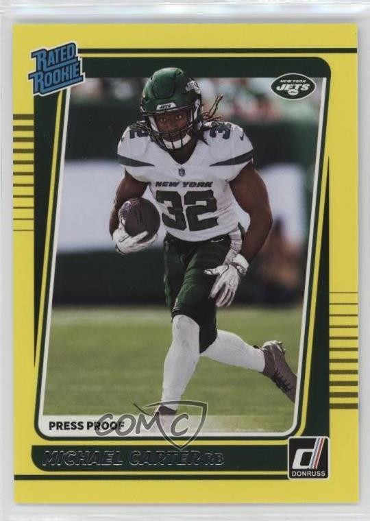 2021 Panini Donruss Rated Rookie Press Proof Yellow Michael Carter #268 0zc5