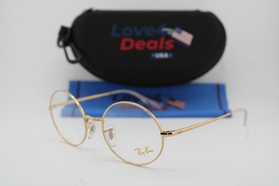 NEW RAY-BAN RB 1970V OVAL 3086 GOLD CLEAR GUNMETAL AUTHENTIC EYEGLASSES 51-19