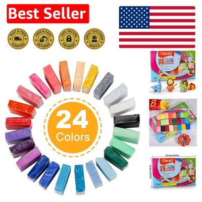 Non-hardening 24 Color Polymer Clay Kit - Ideal for Kids  Creative Projects