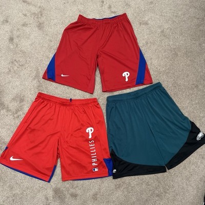 Philadelphia Phillies Nike MLB Authentic Dri-Fit Shorts Mens L Eagles Lot 3 Pair