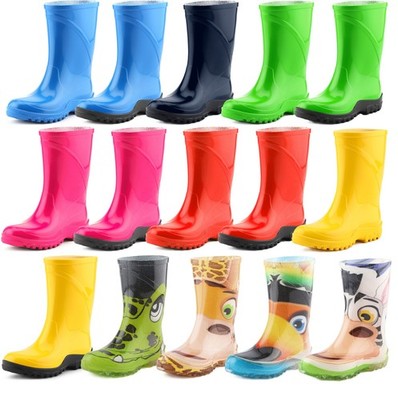 LADEHEID Gummistiefel Kinder Jungen Mädchen Rutschfest Regenschuhe PVC 23-36