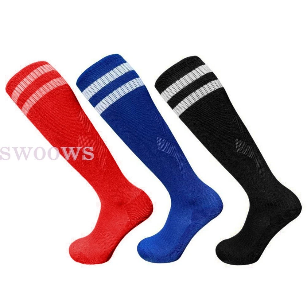 Pair Kids Adult High Knee Football Sport Socks Footy Soccer Baseball Hockey
