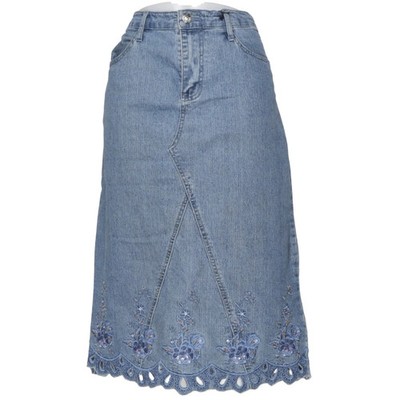 RE&X, Jeansrock, Größe: 48, Blau, Baumwolle/Elasthan, Einfarbig, Denim #3TS