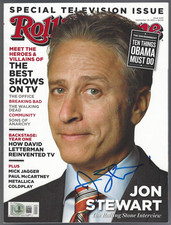 THE DAILY SHOW HOST JON STEWART SIGNED ROLLING STONE MAGAZINE BECKETT BAS COA