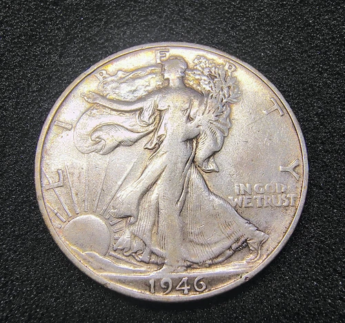 1946-S  Walking Liberty Half Dollar 50C - San Francisco - 90% Silver - F-VF Det.