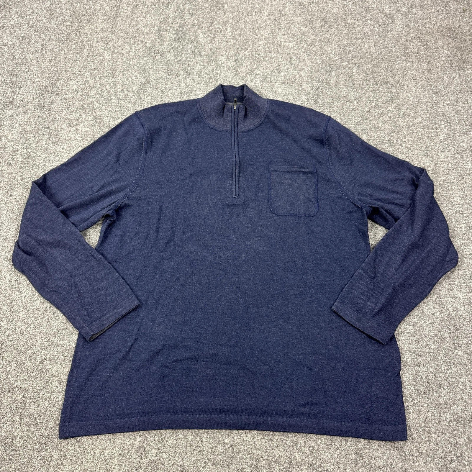 REI Pullover Mens XL Blue 1/4 Zip Long Sleeve CoolMax Hiking Performance Top