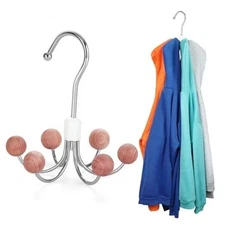  Hoodie Hanger with 6 Balls, 360°Swivel Purse Hanger, Scarf 1-Pack Cedar