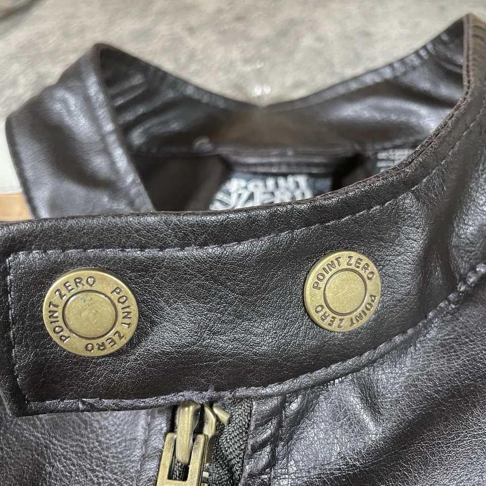 Chaqueta bomber de cuero para hombre Y2K Point Zero talla grande Foto 4 de 4