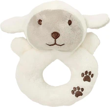 Cozy Plush Baby Loveys for Baby Girls Boys, Stuffed Animal Ring Rattle Shaker To