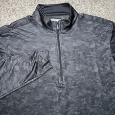 Straight Down Pullover Men XL Quarter Zip Camo Black Performance Stretch Golf