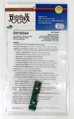 Digitrax DH165A0 HO Mobile Decoder Athearn Genesis Kato DCC Locomotive Train