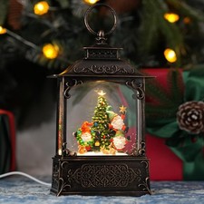 Christmas Snow Globes with Gnomes, Light Up Snow Globe with Music Timer - USB...