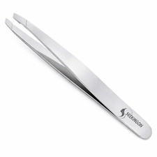 Precision Slant Tweezers for Facial Hair  Ingrown Hair Removal   Silver