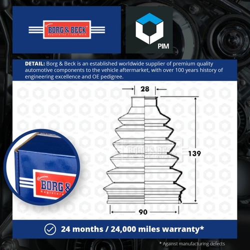 CV Joint Boot fits LAND ROVER DISCOVERY Mk2 2.5D Front Outer 98 to 04 C.V. B&B