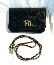 Badgley Mischka Croco Crossbody Black Vegan