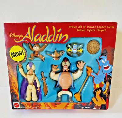 1992 Disney Aladdin Set Prince Ali and Parade Leader Genie Action Figure Playset