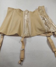 Frederick's Of Hollywood Vtg Satin/Lace Garter Belt 80s Bone Back Waist Trainer