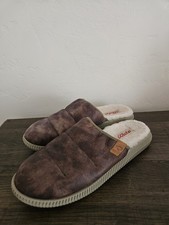 Clean Olukai Mens Size 9, EU 42 Mua 'Ili Mule Slipper Dark Leather Slip On