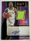 2021-22 Panini Select Jeff Teague Jersey Patch Auto Autograph Purple Prizm #/99