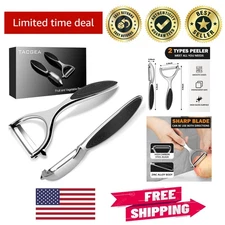 Rust-Free Kitchen Peelers - Set of 2 Ergonomic Tools for Effortless Peeling