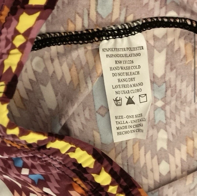 Leggings Women Aztec Design Multi-color Stretchy Soft Fit One Size New no Tag - Image 2 of 4