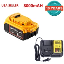 For DeWalt 20V Max XR 8.0AH Lithium Ion Battery DCB203 DCB207 and DCB112 Charger