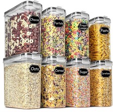 Set of 8 Cereal  Dry Food Storage Containers, Airtight Cereal Storage Container