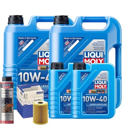 Motoröl 10W40 LIQUI MOLY Super Leichtlauf 12L+MAHLE Ölfilter +Ölschlammspülung