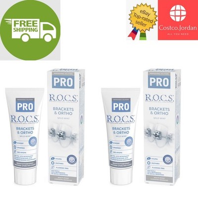 2er Pack X R.O.C.S Brackets & Ortho Zahnpasta 74g - Professionelle Pflege für...