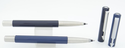 2 Parker Vector Rollerball Pens - 1 Blue UK 1983, 1 Navy Blue USA 1993