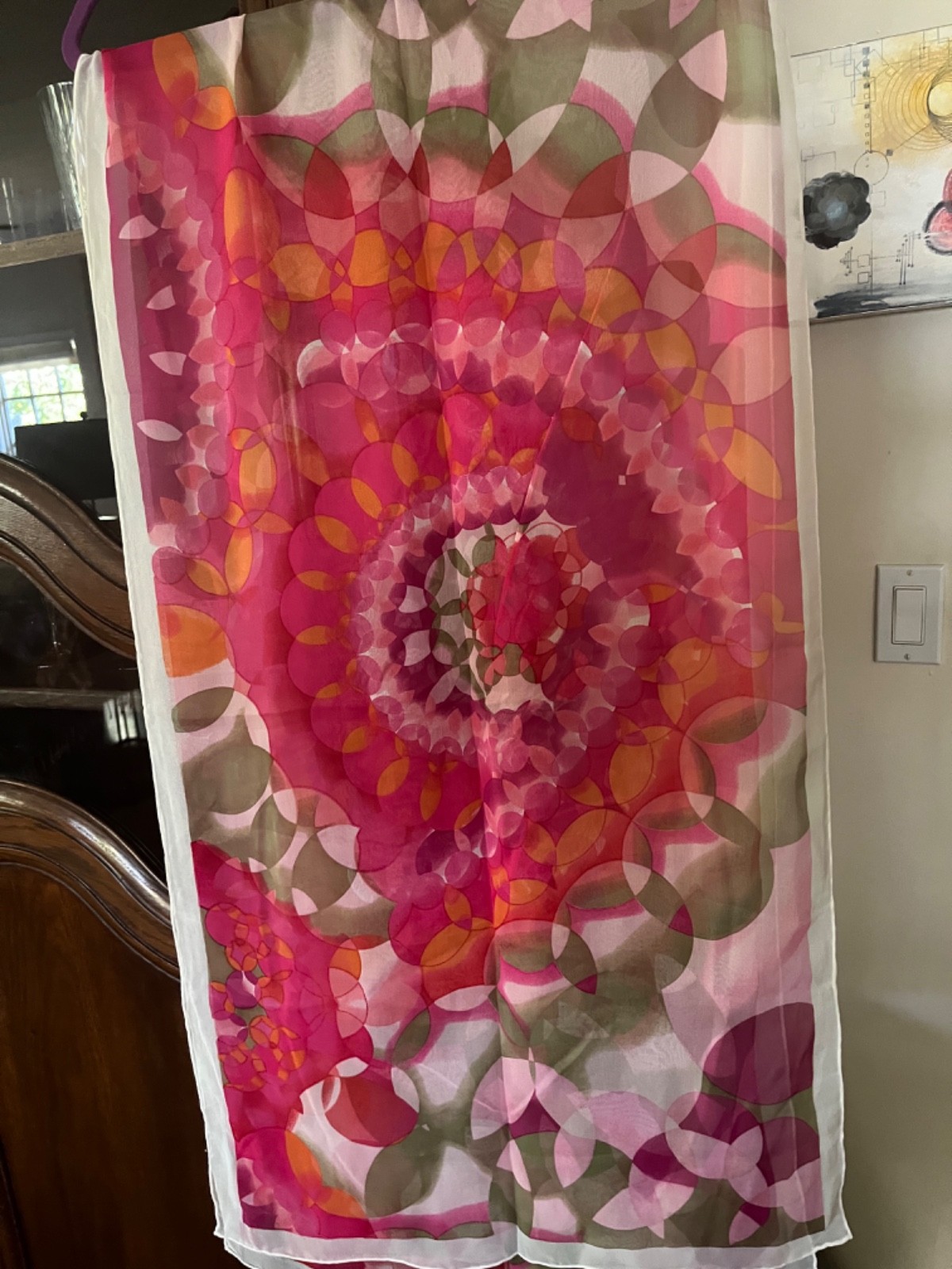 Long rectangular lightweight scarf about 68 x abo… - image 5