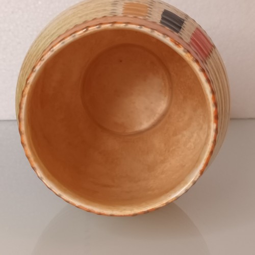Crown Ducal Charlotte Rhead Stitch (3274) Pattern 1930's Pottery Vase 17cm Tall - Picture 5 of 7